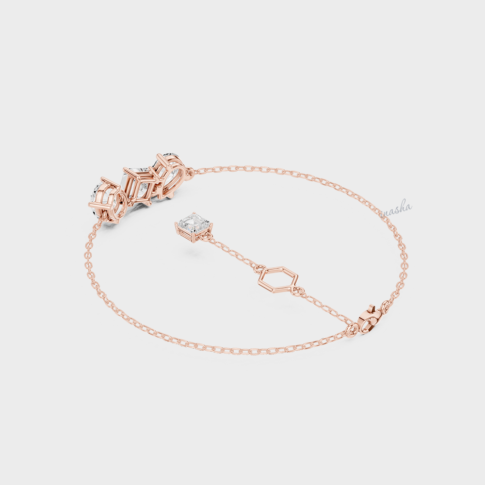 Multi-Shape Lab-Grown Diamond Bracelet | 3.61 Ct | Emerald, Oval, Pear & More | Hallmark Gold