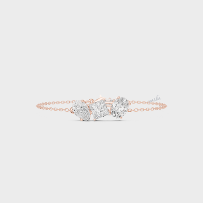 Multi-Shape Lab-Grown Diamond Bracelet | 3.61 Ct | Emerald, Oval, Pear & More | Hallmark Gold