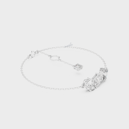 Multi-Shape Lab-Grown Diamond Bracelet | 3.61 Ct | Emerald, Oval, Pear & More | Hallmark Gold