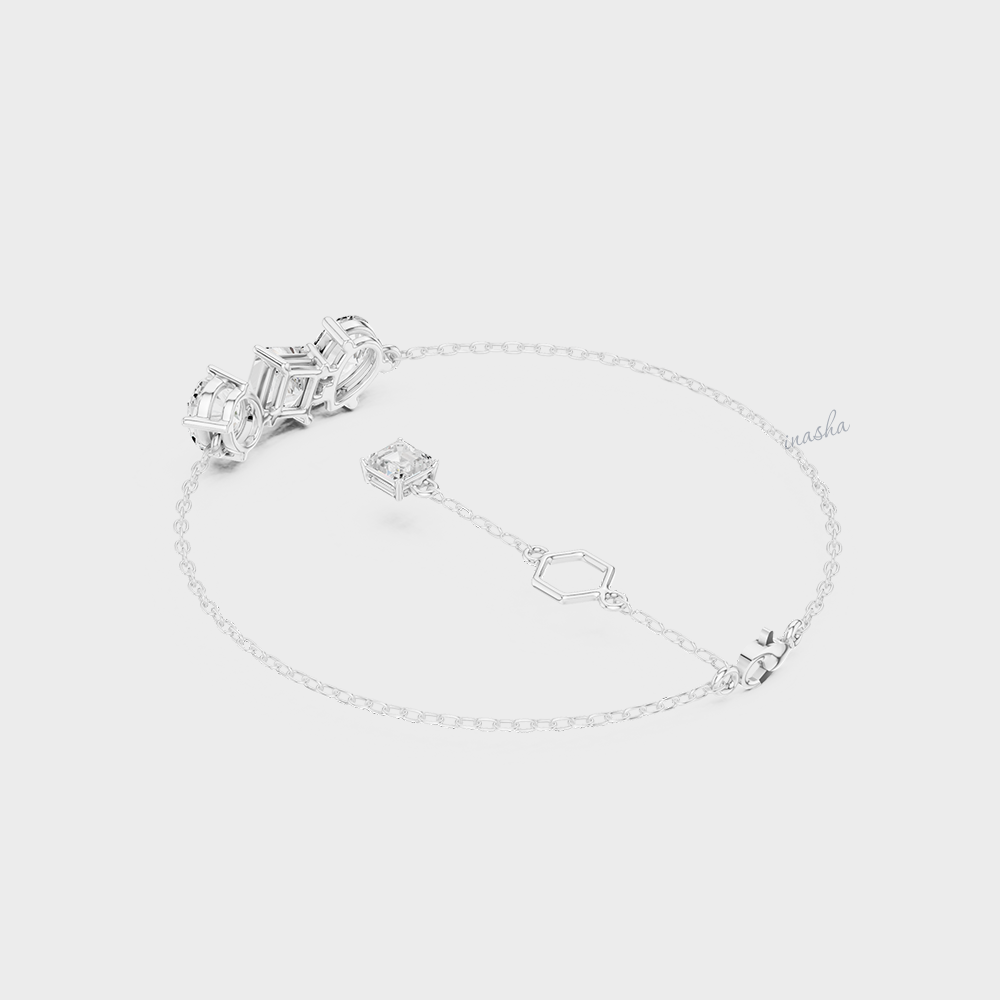 Multi-Shape Lab-Grown Diamond Bracelet | 3.61 Ct | Emerald, Oval, Pear & More | Hallmark Gold