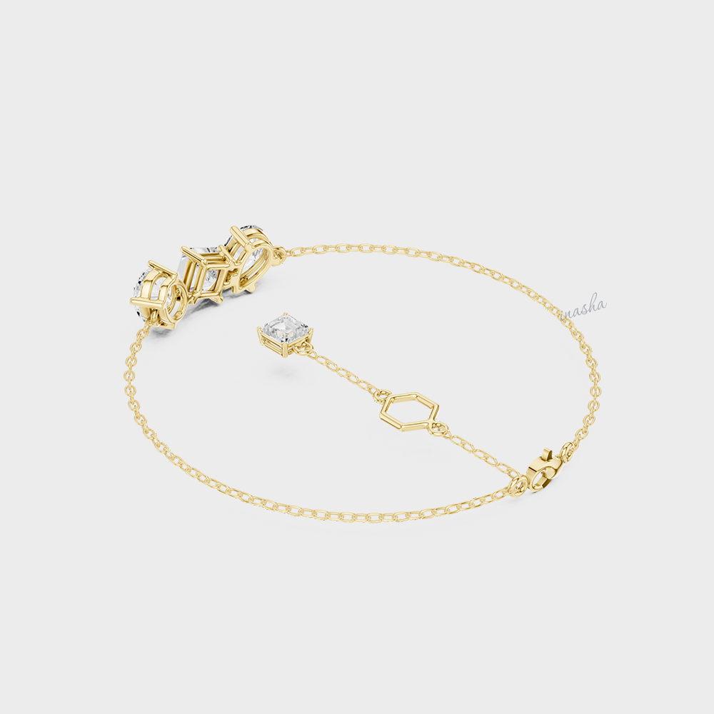 Multi-Shape Lab-Grown Diamond Bracelet | 3.61 Ct | Emerald, Oval, Pear & More | Hallmark Gold