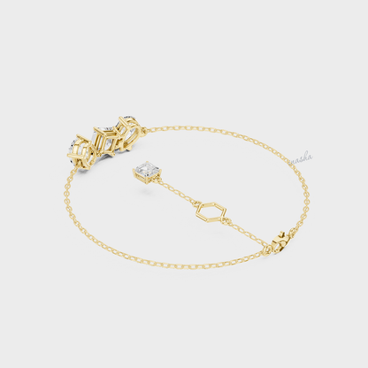 Multi-Shape Lab-Grown Diamond Bracelet | 3.61 Ct | Emerald, Oval, Pear & More | Hallmark Gold