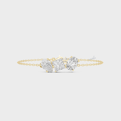 Multi-Shape Lab-Grown Diamond Bracelet | 3.61 Ct | Emerald, Oval, Pear & More | Hallmark Gold