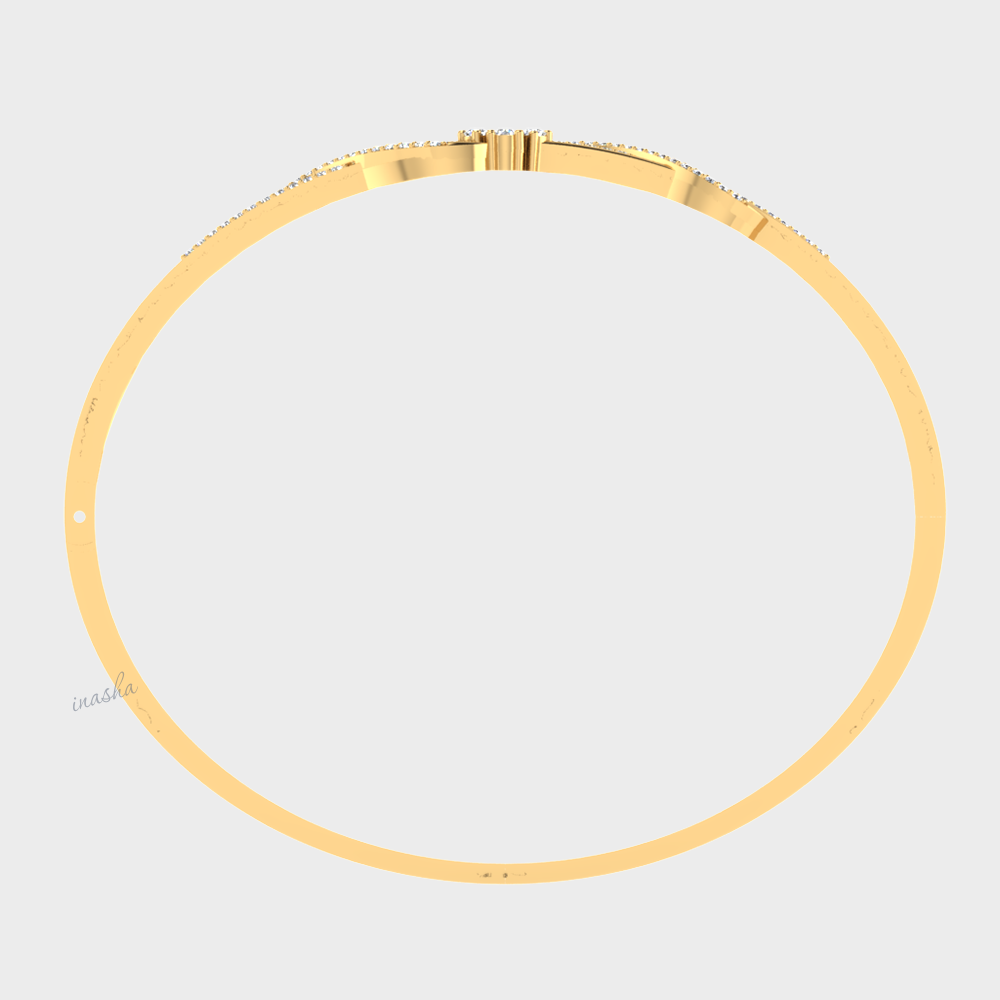 Luxury lab grown diamond bangle bracelet in yellow gold