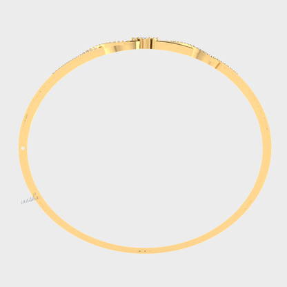 Luxury lab grown diamond bangle bracelet in yellow gold