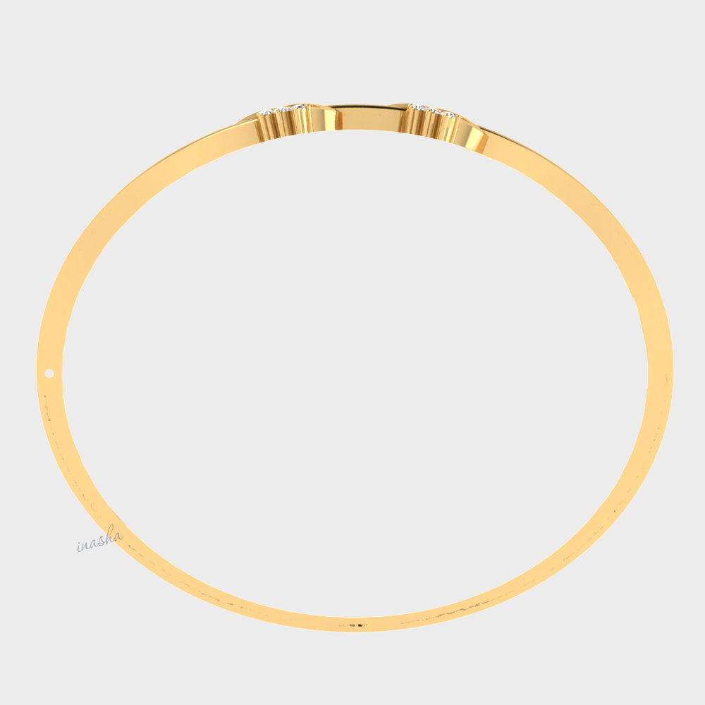 Luxury lab grown diamond bangle in yellow gold