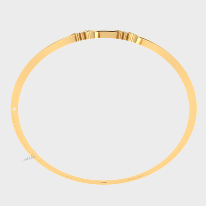 Luxury lab grown diamond bangle in yellow gold