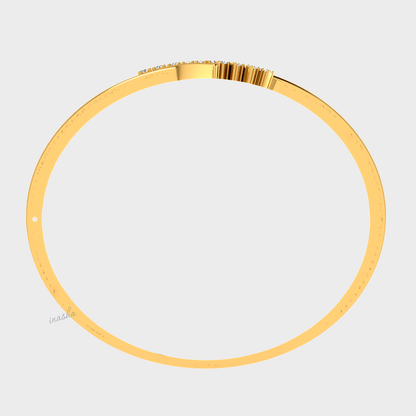 Luxury lab grown diamond bangle in yellow gold