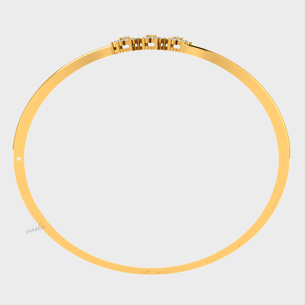 Luxury lab grown diamond bangle in yellow gold