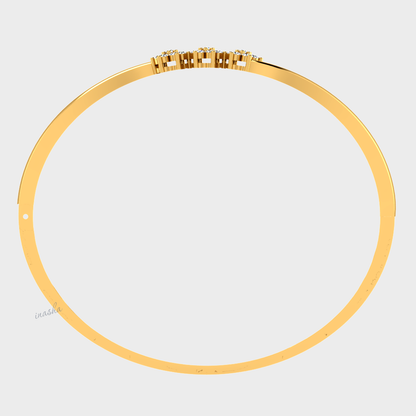 Luxury lab grown diamond bangle in yellow gold