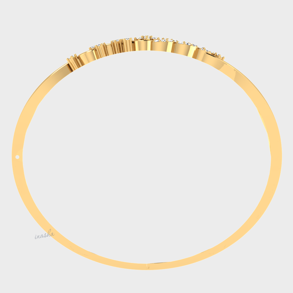 Luxury lab grown diamond bangle in yellow gold
