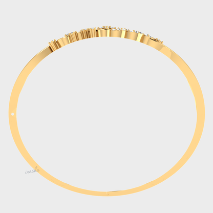 Luxury lab grown diamond bangle in yellow gold