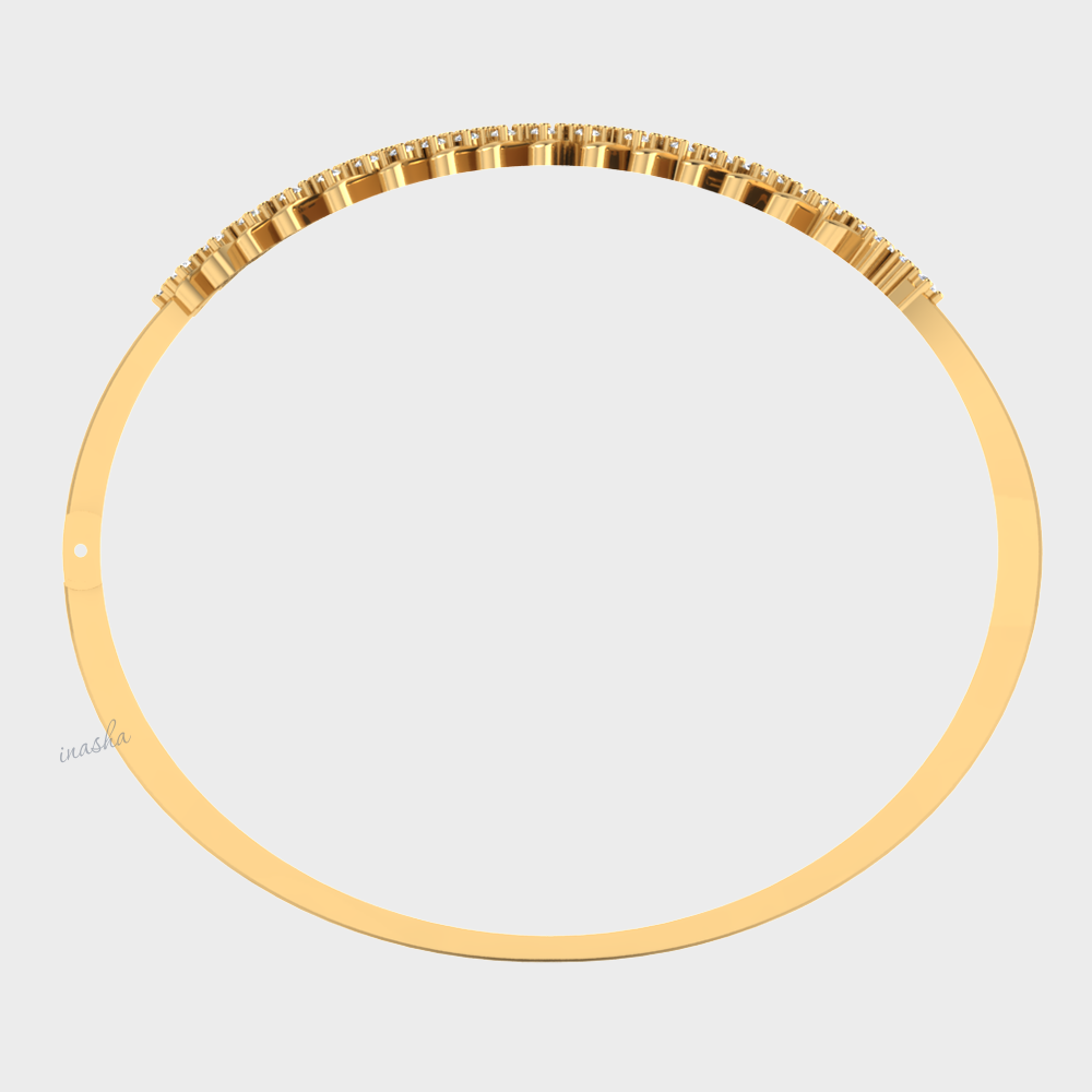 Luxury lab grown diamond bangle in yellow gold