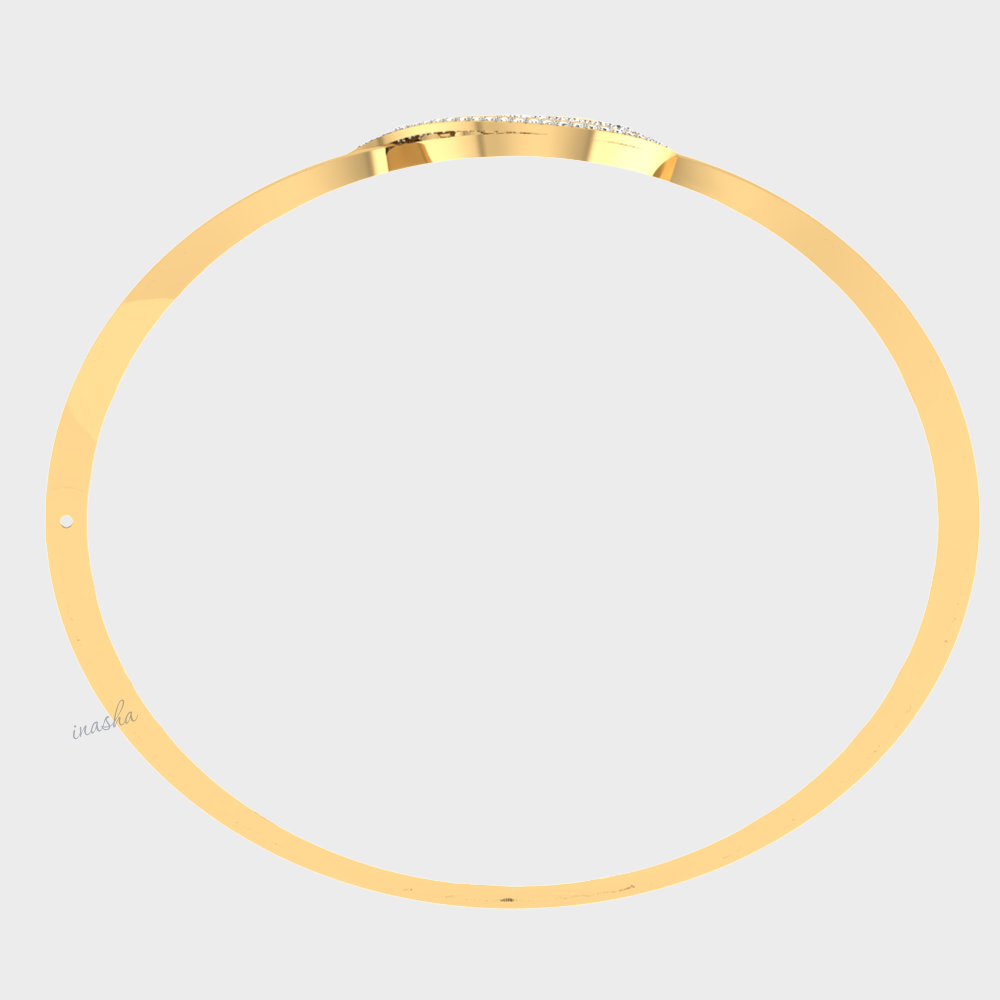 Luxury lab grown diamond bangle in yellow gold