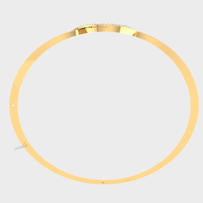 Luxury lab grown diamond bangle in yellow gold