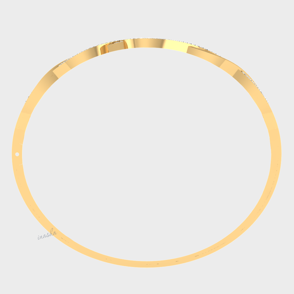 Luxury lab grown diamond bangle in yellow gold