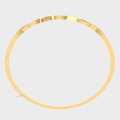 Luxury lab grown diamond bangle in yellow gold