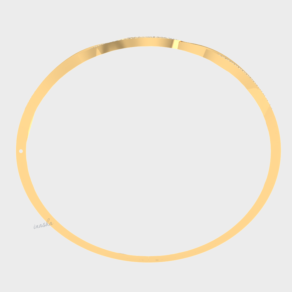 Luxury lab grown diamond bangle in yellow gold
