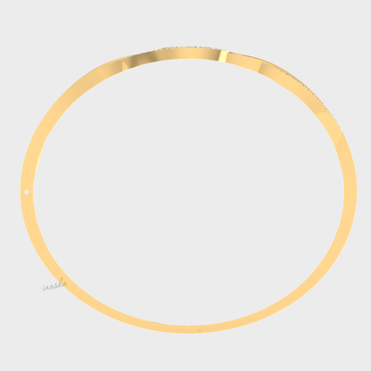 Luxury lab grown diamond bangle in yellow gold
