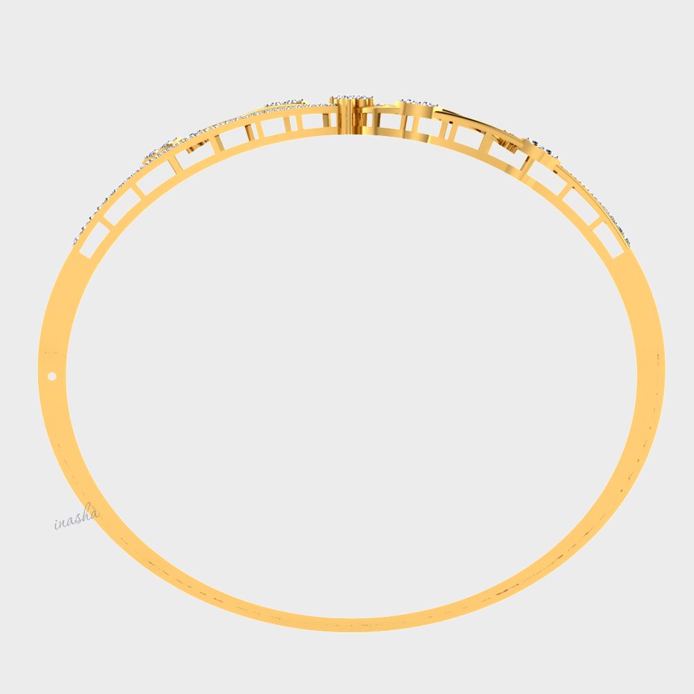 Luxury lab grown diamond bangle in yellow gold
