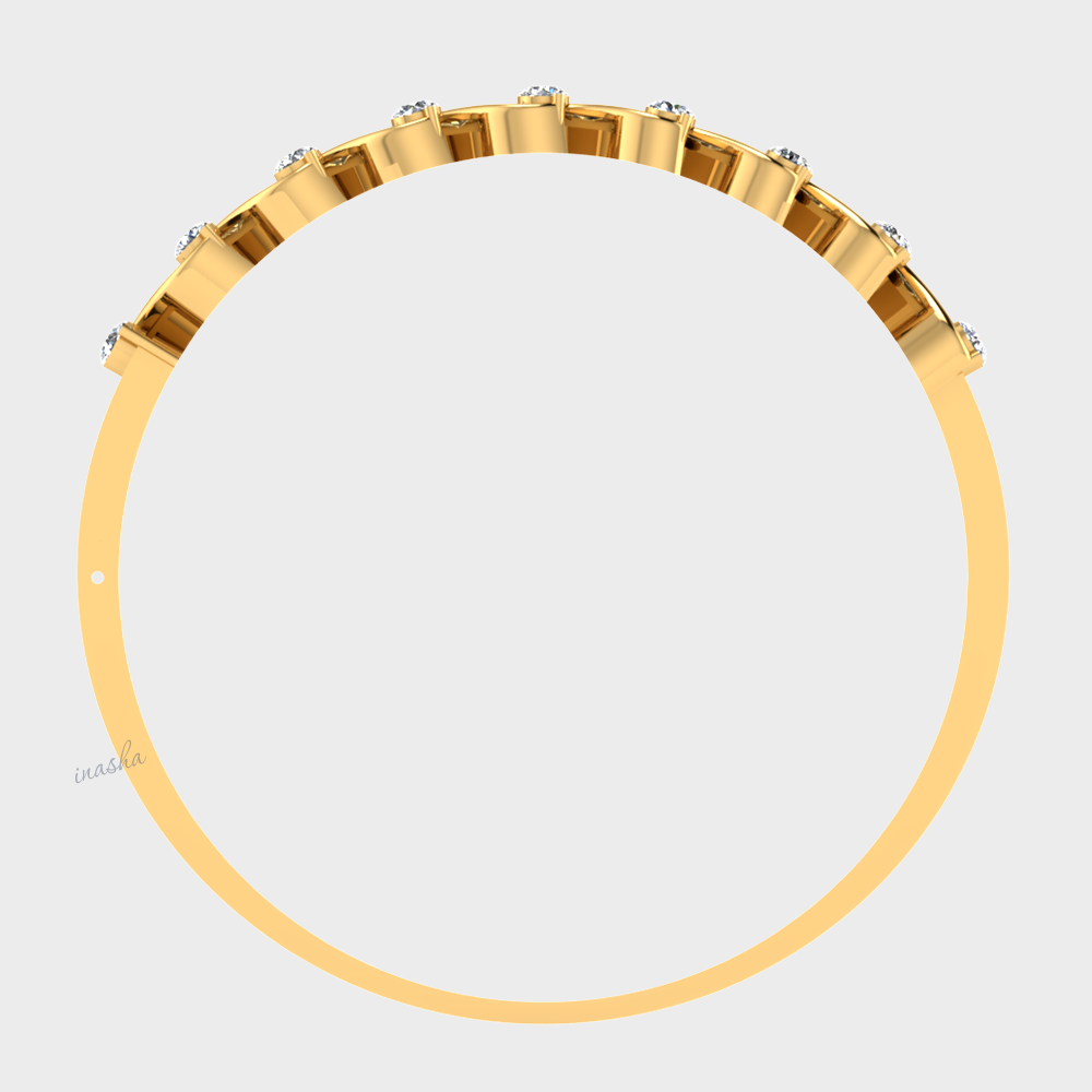 Luxury lab grown diamond bangle in yellow gold