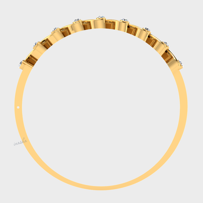 Luxury lab grown diamond bangle in yellow gold