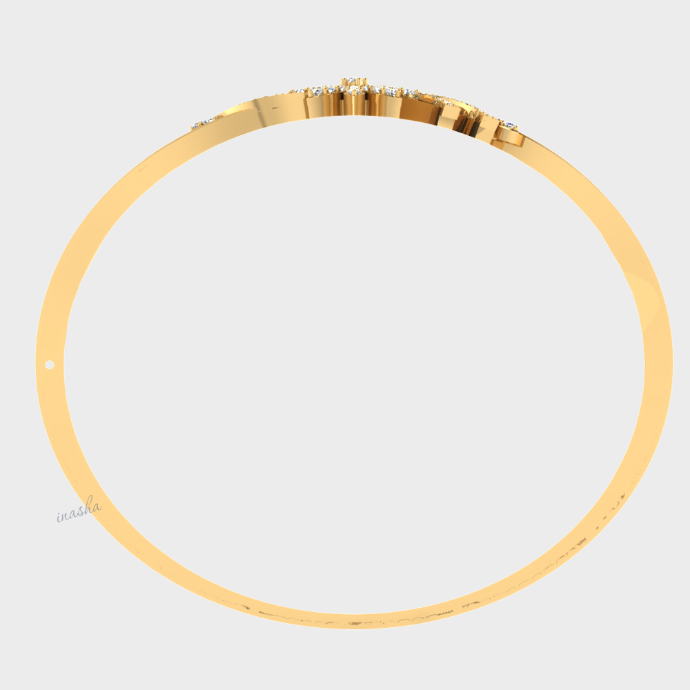 Luxury lab grown diamond bangle in yellow gold