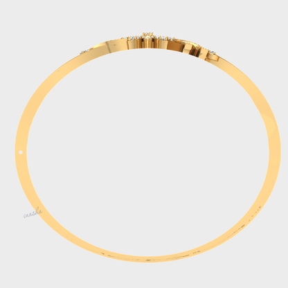 Luxury lab grown diamond bangle in yellow gold