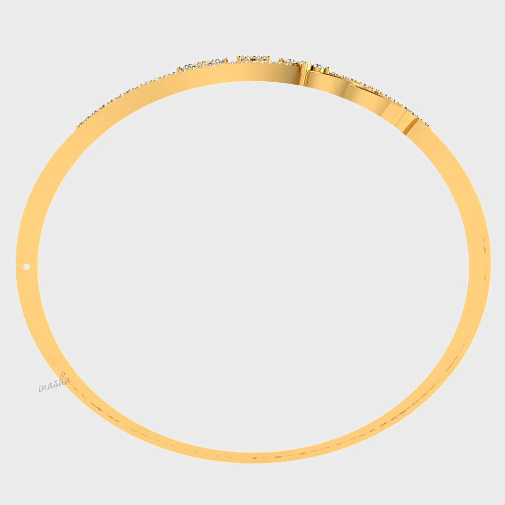 Luxury lab grown diamond bangle in yellow gold
