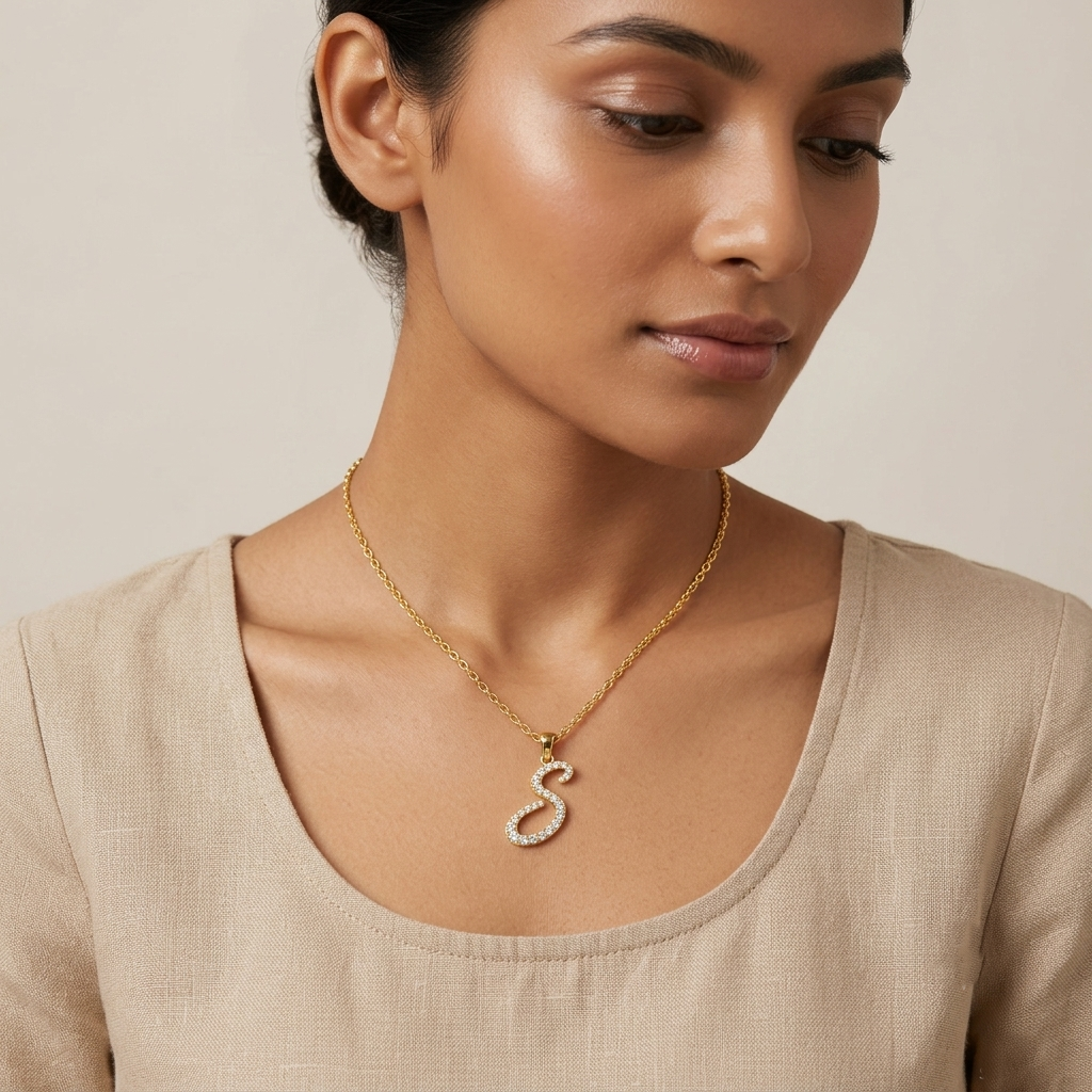 Shop our custom "S" Alphabet Lab Grown Diamond Pendant with Chain. Available in 9K, 14K, 18K Yellow, White, Rose Gold & 950 Platinum. Ethical luxury worldwide.