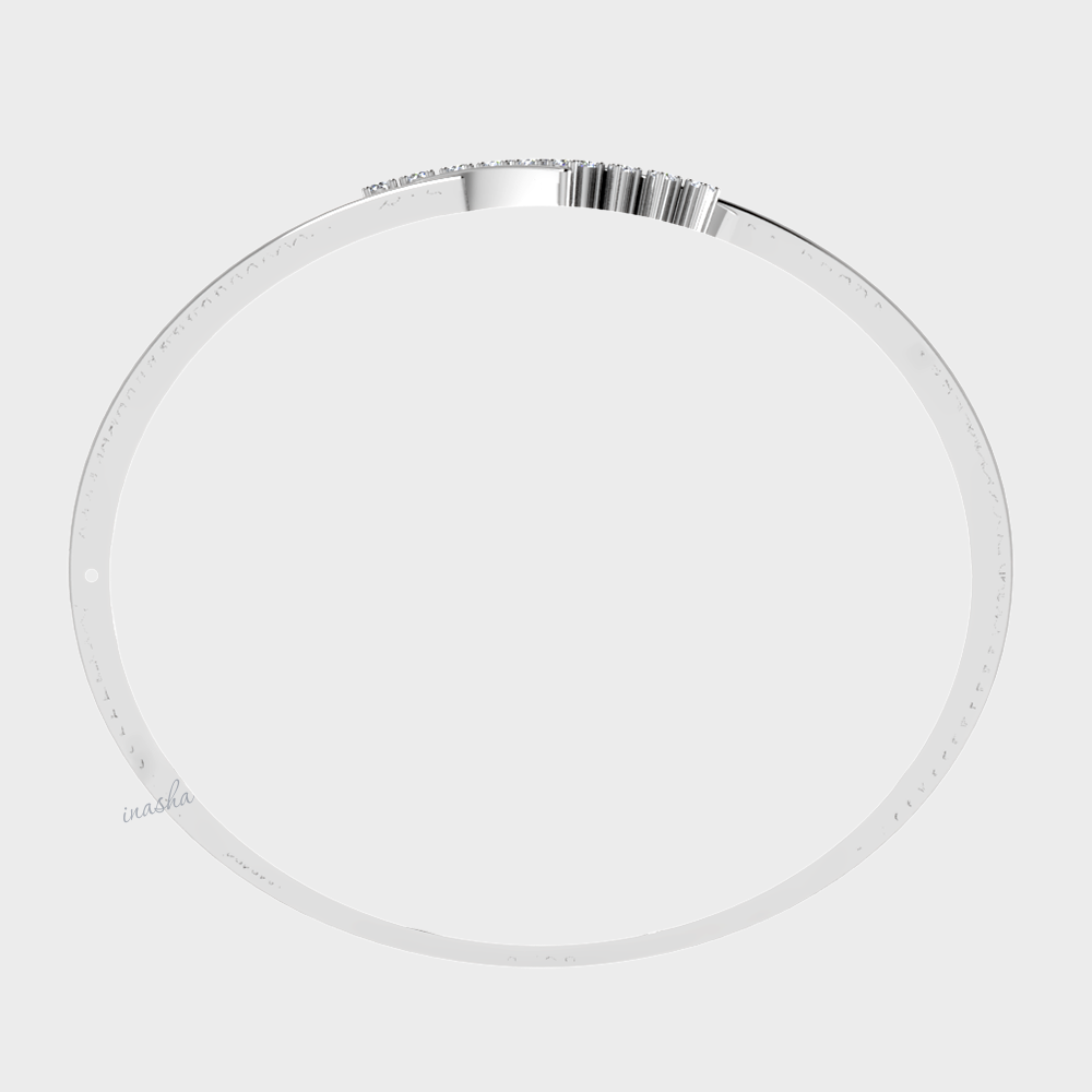 Premium lab grown diamond bangle in white gold