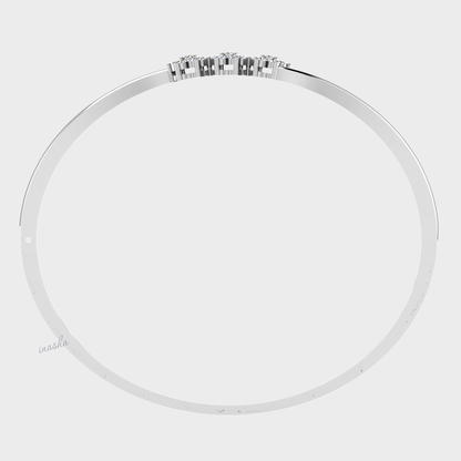 Premium lab grown diamond bangle in white gold