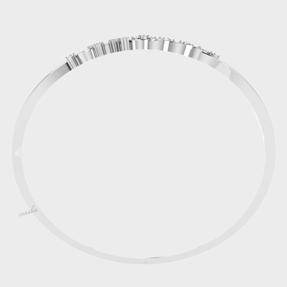 Premium lab grown diamond bangle in white gold