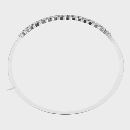 Premium lab grown diamond bangle in white gold