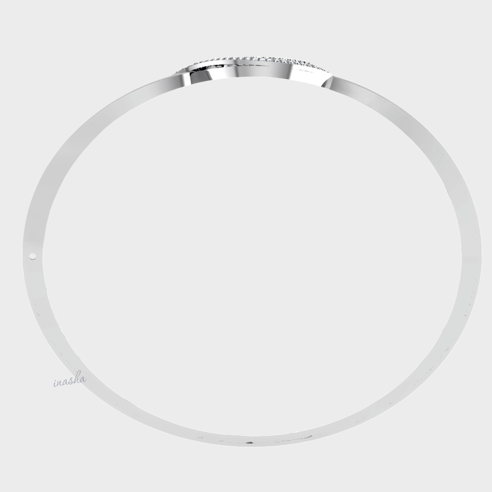 Premium lab grown diamond bangle in white gold