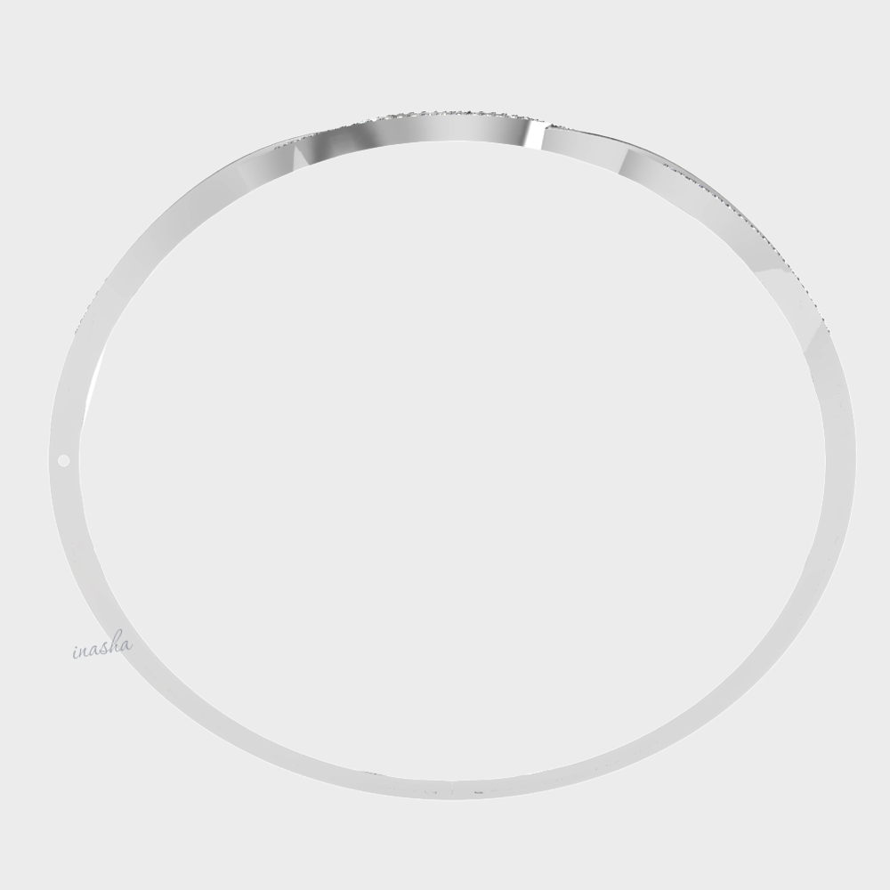 Premium lab grown diamond bangle in white gold
