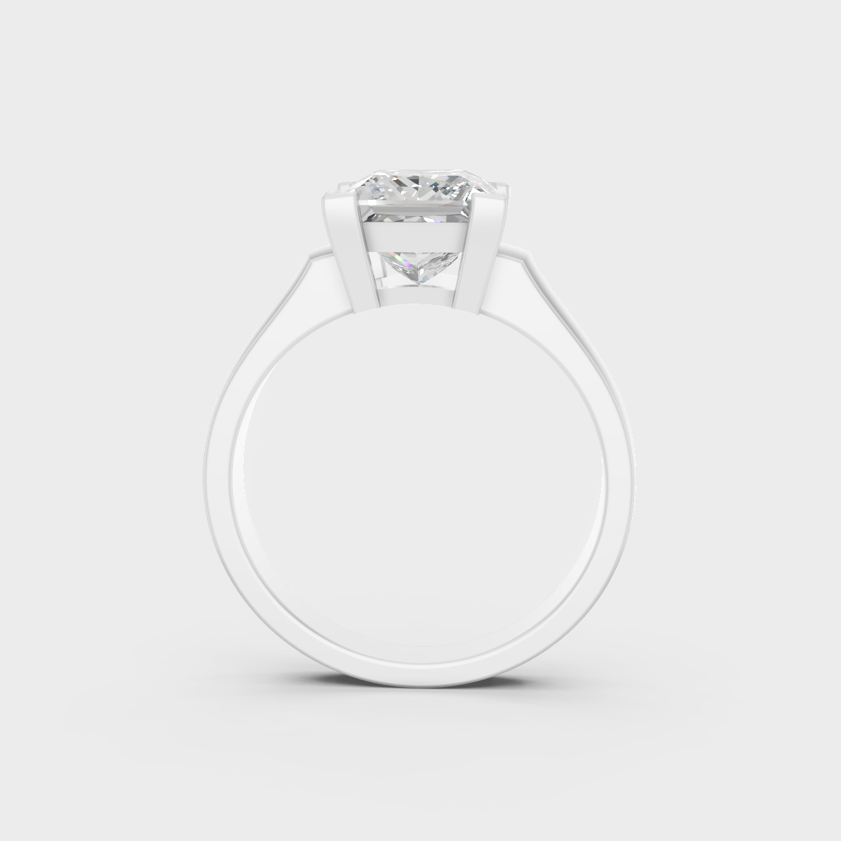 Heavyweight 2 Carat Princess Solitaire Ring in pure 950 Platinum.