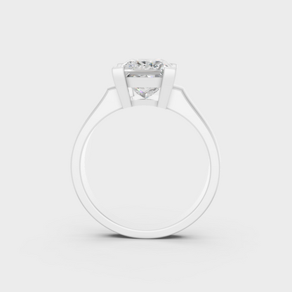 Heavyweight 2 Carat Princess Solitaire Ring in pure 950 Platinum.