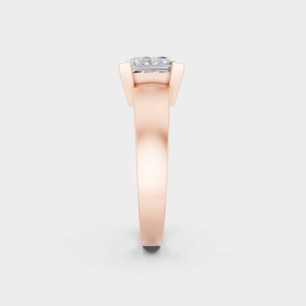 Ethical Luxury 2 Carat Princess Lab-Grown Diamond Solitaire Ring, elegant statement in 18K Rose Gold.