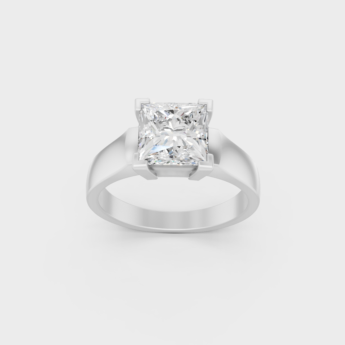Premium 2 Carat Certified Lab-Grown Diamond Solitaire Ring, handcrafted in 14K White Gold.
