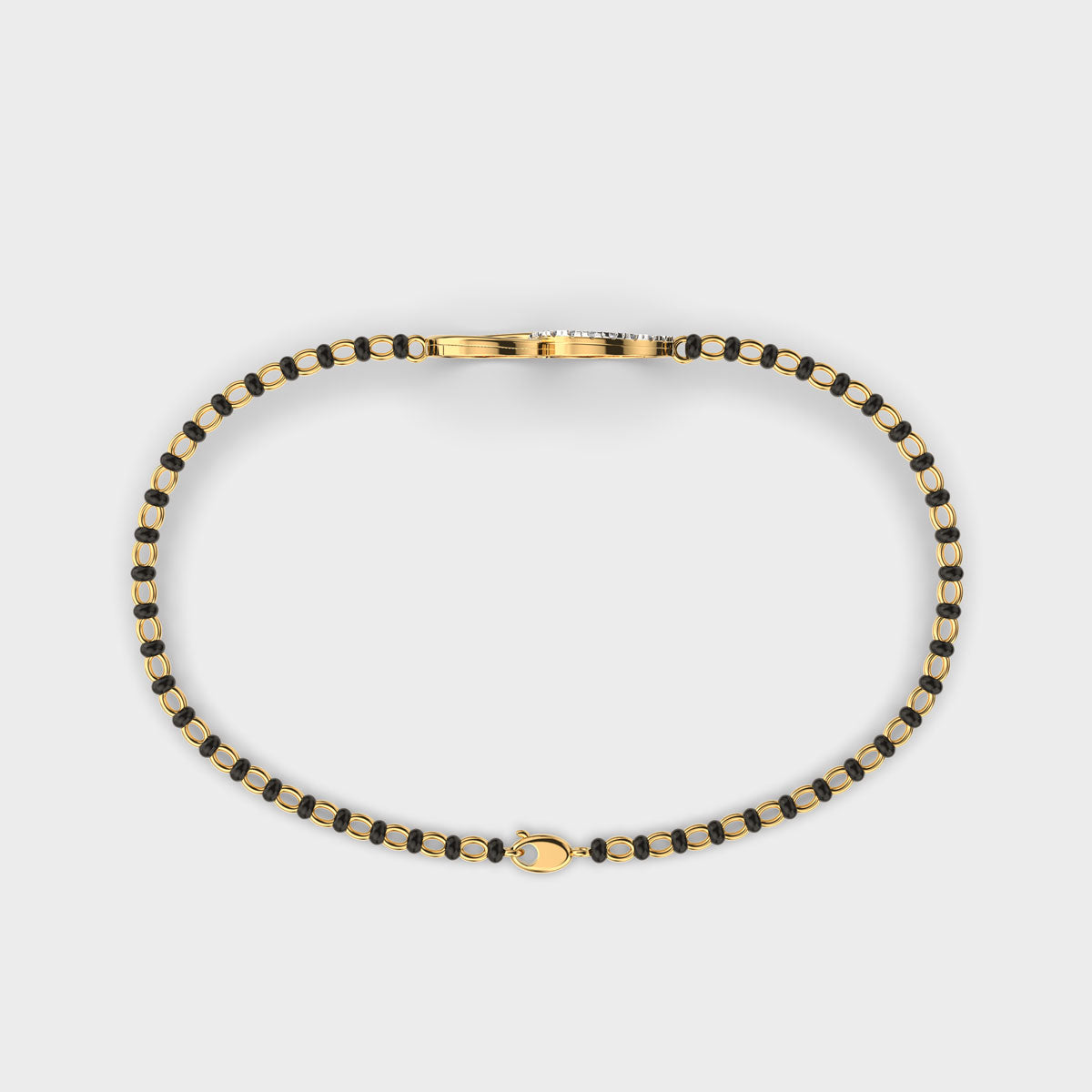 Traditional yellow gold Mangalsutra bracelet showcasing of lab-grown diamonds