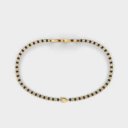 Traditional yellow gold Mangalsutra bracelet showcasing of lab-grown diamonds
