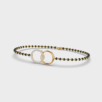 Hallmarked yellow gold diamond bracelet with premium round-cut lab stones