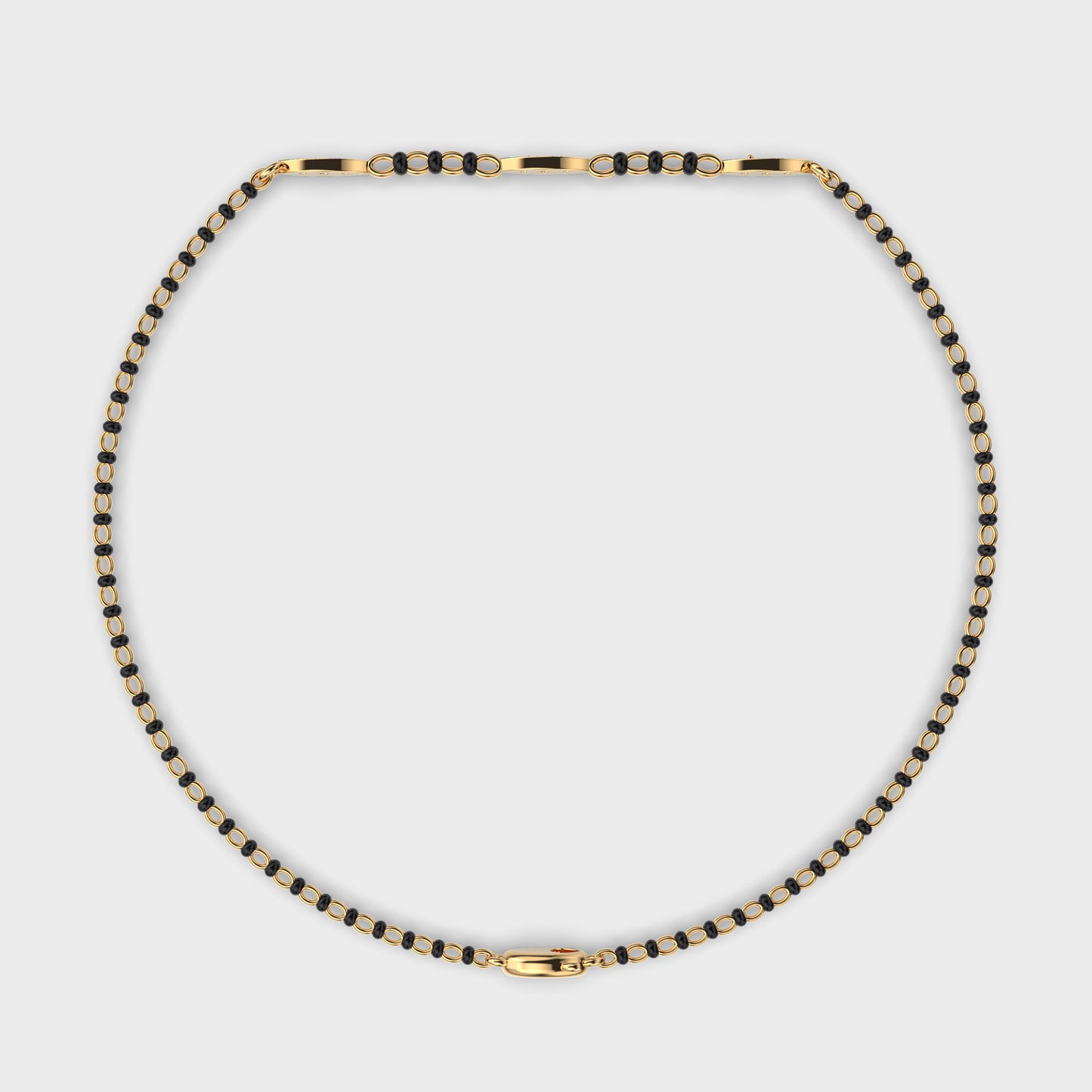 Traditional yellow gold Mangalsutra bracelet showcasing of lab-grown diamonds
