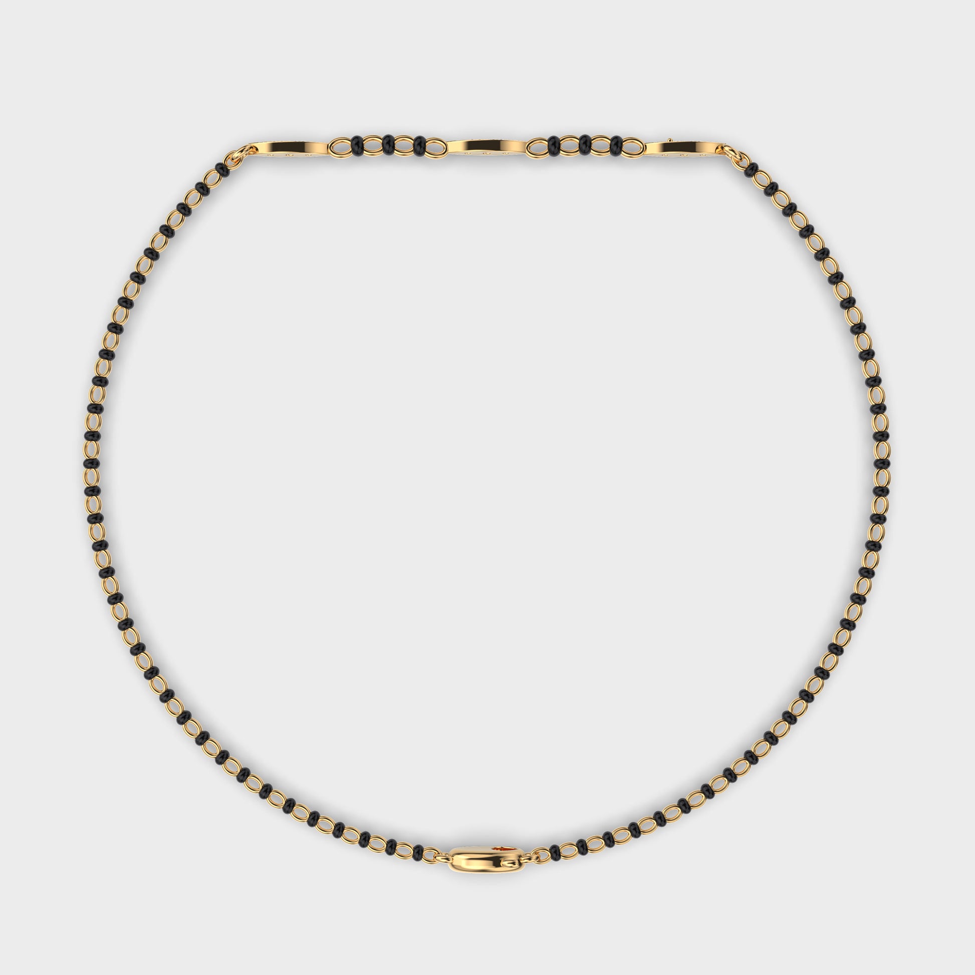 Traditional yellow gold Mangalsutra bracelet showcasing of lab-grown diamonds
