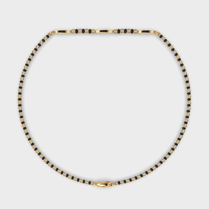 Traditional yellow gold Mangalsutra bracelet showcasing of lab-grown diamonds