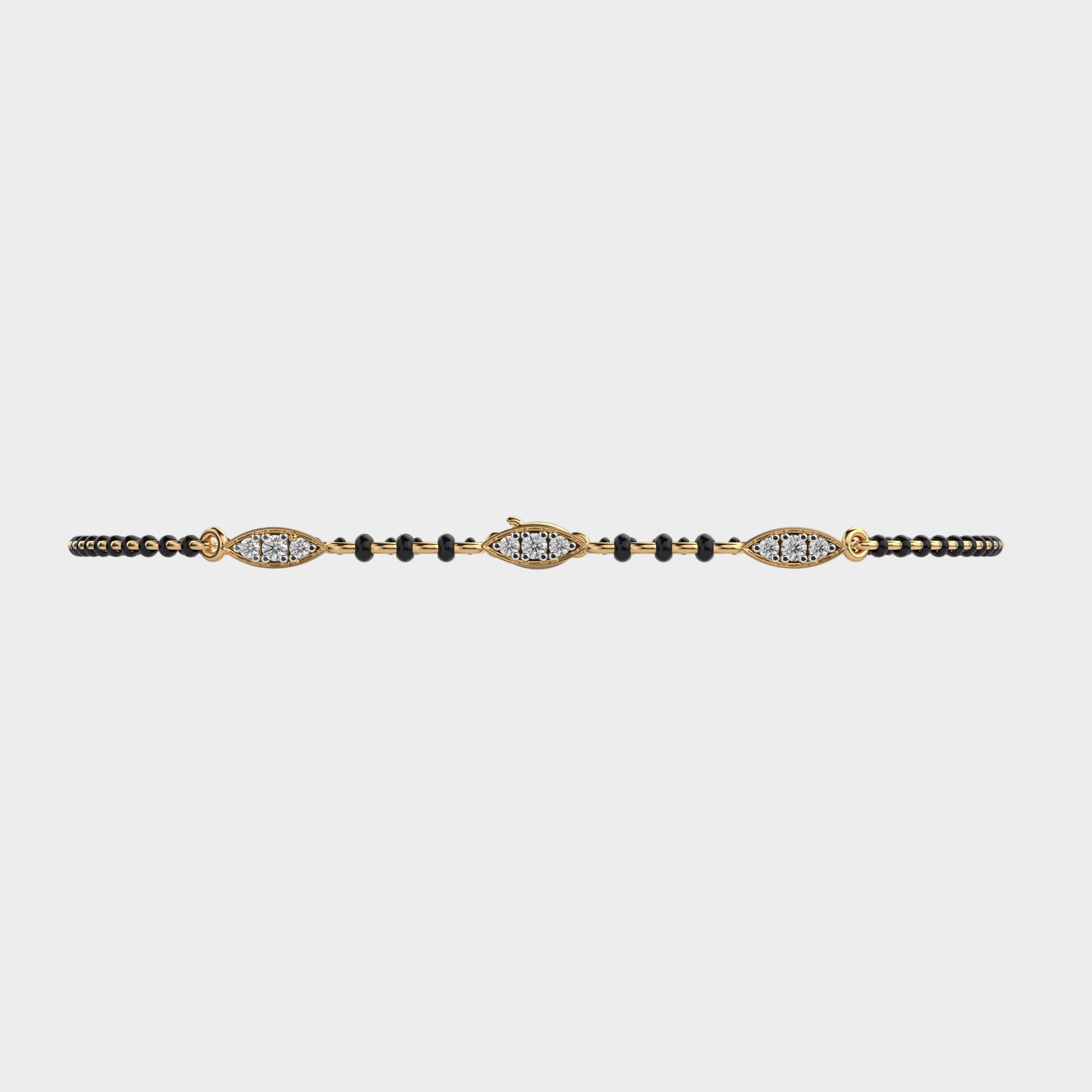 Sustainable yellow gold diamond bracelet with Gli certified round-cut lab diamonds