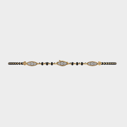 Sustainable yellow gold diamond bracelet with Gli certified round-cut lab diamonds
