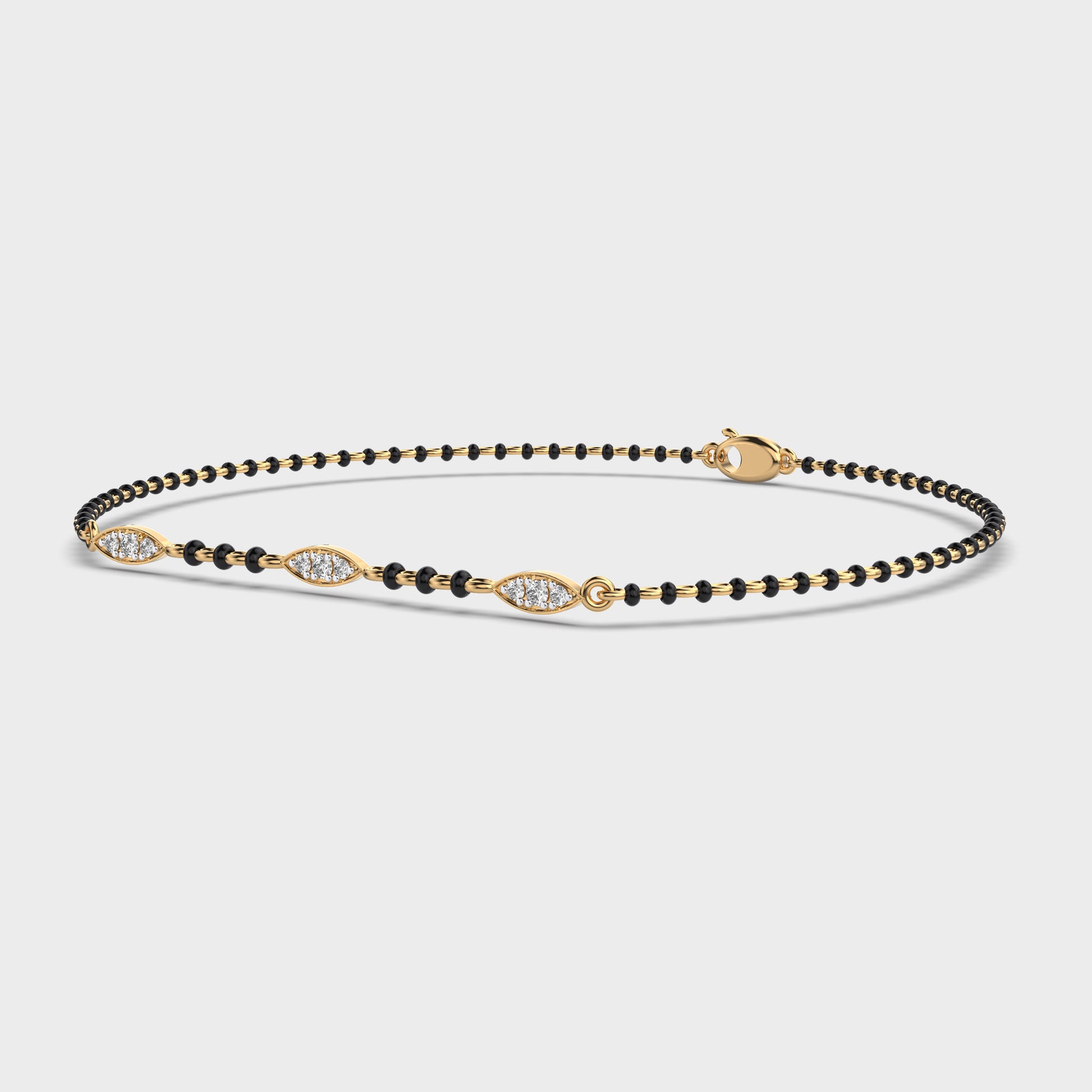 Hallmarked yellow gold diamond bracelet with premium round-cut lab stones