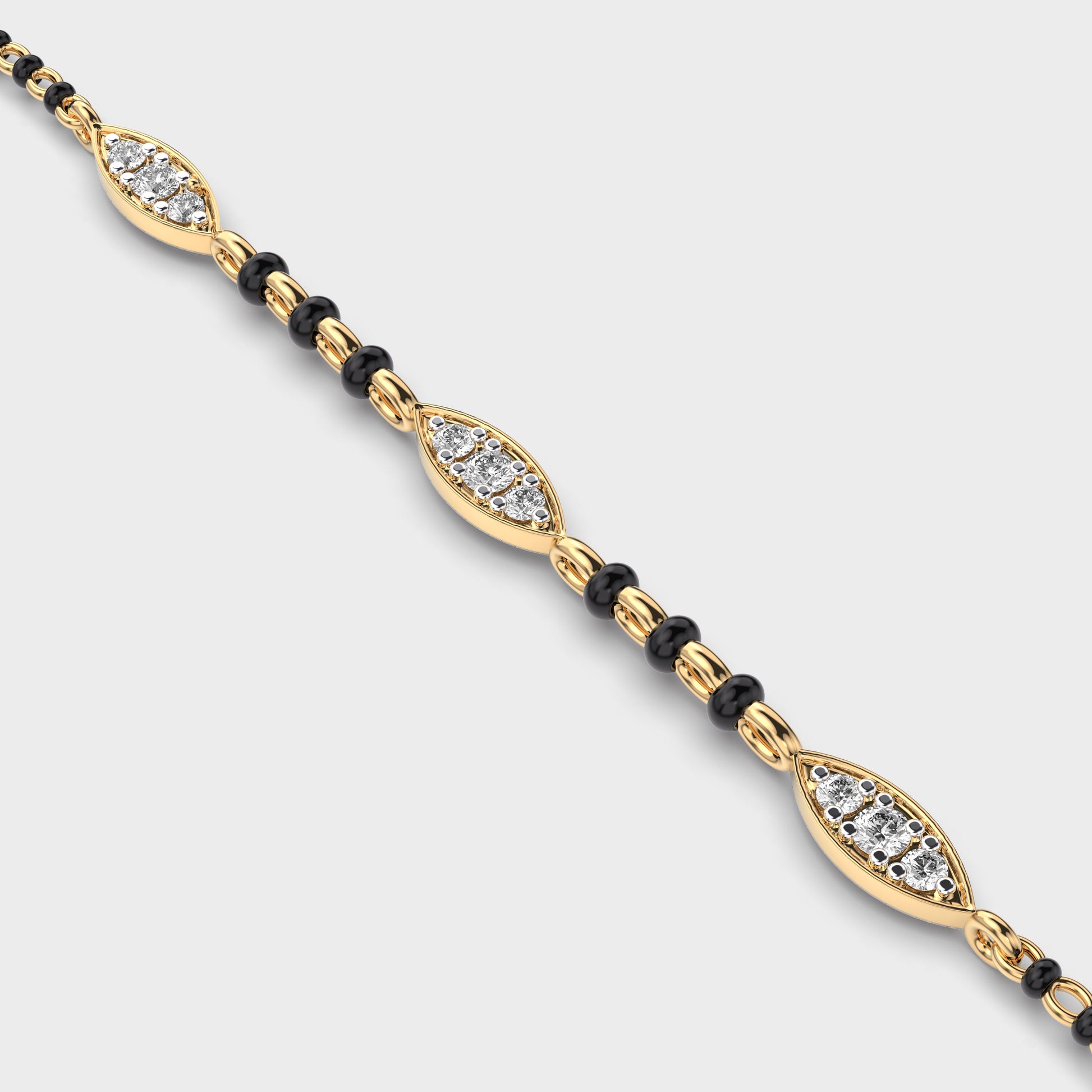 yellow gold Mangalsutra bracelet for a timeless and ethical bridal look